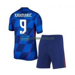 Kroatien Trøje Andrej Kramaric 9 Børn Udebane Fodboldsæt Euro 2024 Kortærmet