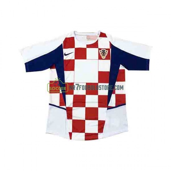 Kroatien Trøje Mænd Hjemmebane Fodboldsæt 2002 Kortærmet
