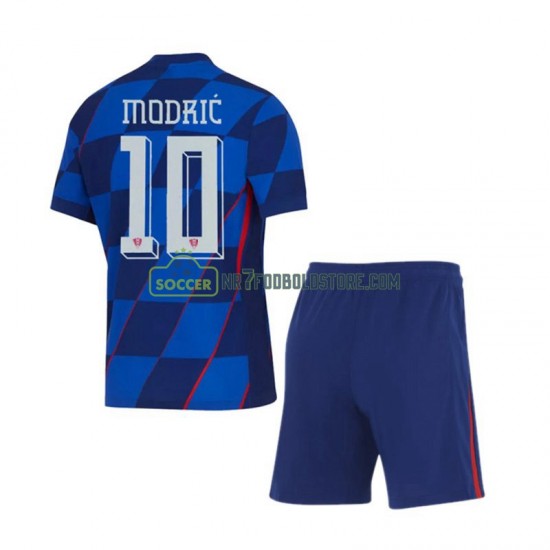 Kroatien Trøje Modrić 10 Børn Udebane Fodboldsæt Euro 2024 Kortærmet