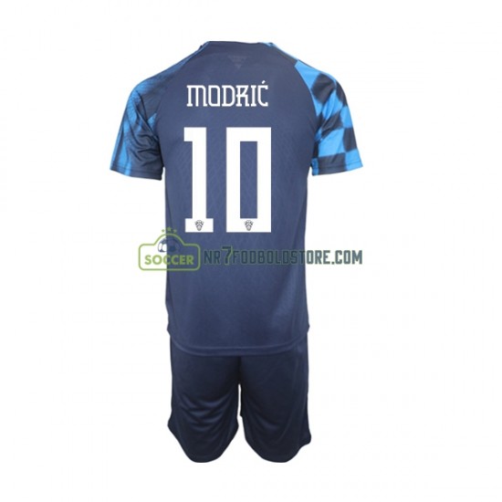 Kroatien Trøje Modrić 10 Børn Udebane Fodboldsæt VM i fodbold 2022 Kortærmet