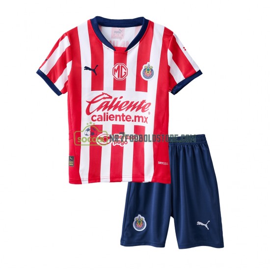 Trøje Deportivo Guadalajara Børn Hjemmebane Fodboldsæt 2024-2025 Kortærmet