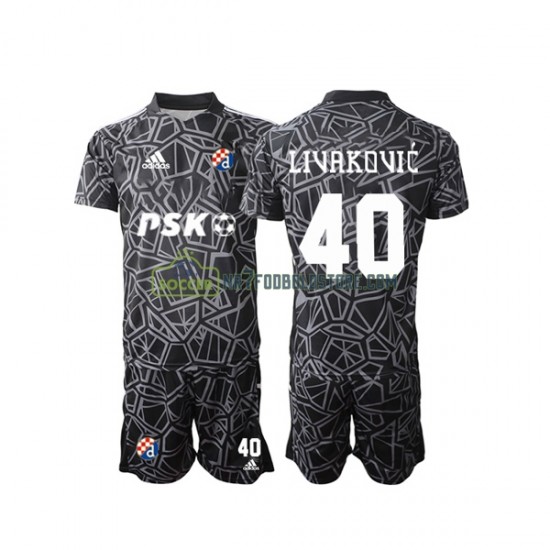 Trøje Dinamo Zagreb Livakovic 40 Målmand Børn Hjemmebane Fodboldsæt 2022-2023 Kortærmet