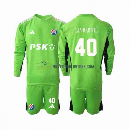 Dinamo Zagreb Trøje Livakovic 40 Målmand Børn Hjemmebane Fodboldsæt 2023-2024 Langærmet