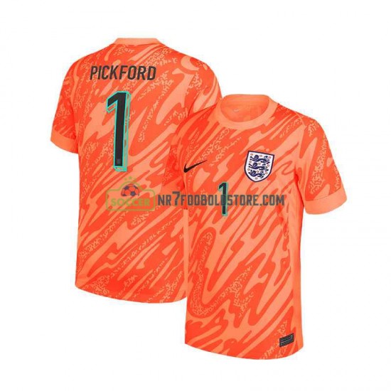 England Trøje Pickford 1 Målmand Mænd Hjemmebane Fodboldsæt Euro 2024 Kortærmet