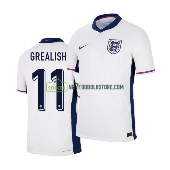 England Trøje Jack Grealish 11 Mænd Hjemmebane Fodboldsæt Euro 2024 Kortærmet