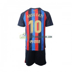FC Barcelona Trøje Ansu Fati 10 Børn Hjemmebane Fodboldsæt 2022-2023 Kortærmet