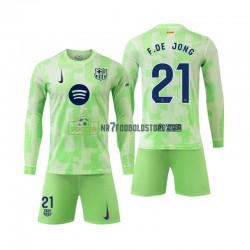 FC Barcelona Trøje F DE JONG 21 Børn 3. Valg Fodboldsæt 2024-2025 Langærmet