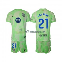 FC Barcelona Trøje F DE JONG 21 Børn 3. Valg Fodboldsæt 2024-2025 Kortærmet
