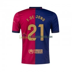 FC Barcelona Trøje F. DE JONG 21 Mænd Hjemmebane Fodboldsæt 2024-2025 Kortærmet