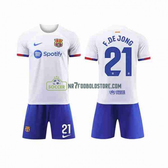 FC Barcelona Trøje Frenkie de Jong 21 Børn Udebane Fodboldsæt 2023-2024 Kortærmet