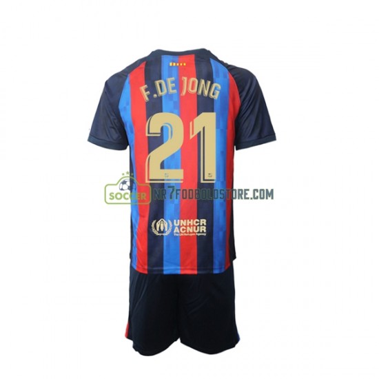 FC Barcelona Trøje Frenkie de Jong 21 Børn Hjemmebane Fodboldsæt 2022-2023 Kortærmet