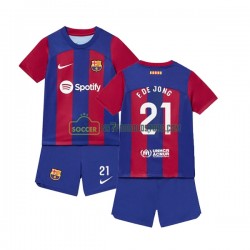 FC Barcelona Trøje Frenkie de Jong 21 Børn Hjemmebane Fodboldsæt 2023-2024 Kortærmet