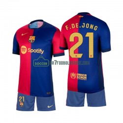 FC Barcelona Trøje Frenkie de Jong 21 Børn Hjemmebane Fodboldsæt 2024-2025 Kortærmet