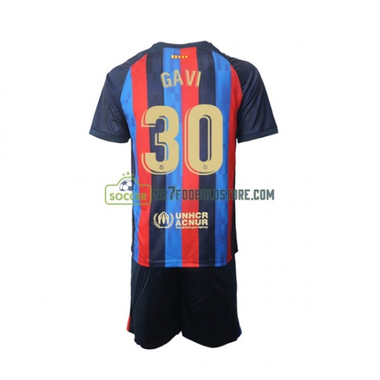 FC Barcelona Trøje Gavi 30 Børn Hjemmebane Fodboldsæt 2022-2023 Kortærmet