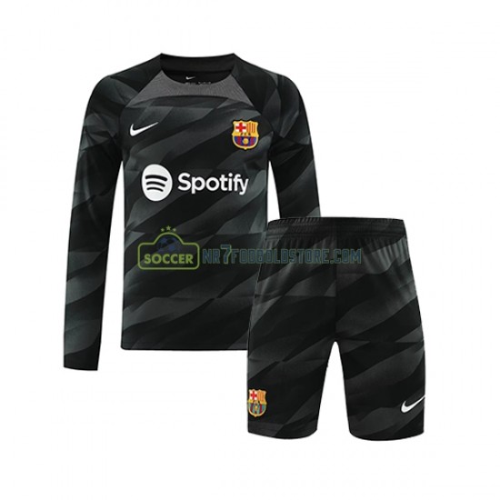 FC Barcelona Trøje Målmand Børn Udebane Fodboldsæt 2023-2024 Langærmet