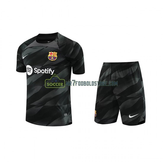 FC Barcelona Trøje Målmand Børn Udebane Fodboldsæt 2023-2024 Kortærmet