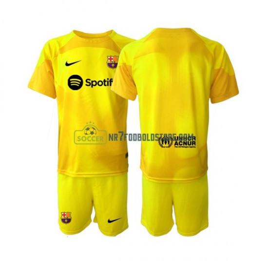 FC Barcelona Trøje Målmand Børn 4. Valg Fodboldsæt 2022-2023 Kortærmet