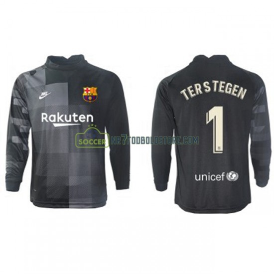 FC Barcelona Trøje Målmand Ter Stegen 1 Udebane Fodboldsæt 2021-2022 Langærmet