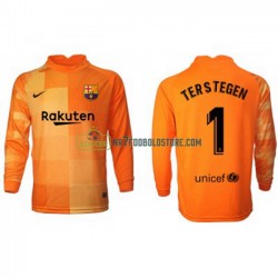 FC Barcelona Trøje Målmand Ter Stegen 1 Hjemmebane Fodboldsæt 2021-2022 Langærmet
