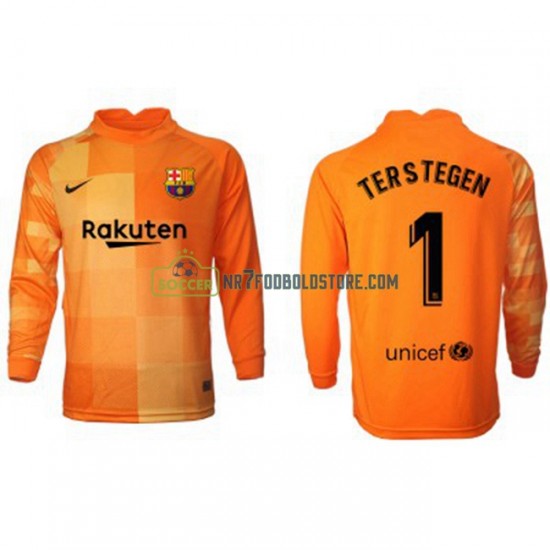FC Barcelona Trøje Målmand Ter Stegen 1 Hjemmebane Fodboldsæt 2021-2022 Langærmet