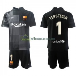 FC Barcelona Trøje Målmand Ter Stegen 1 Børn Udebane Fodboldsæt 2021-2022 Kortærmet 