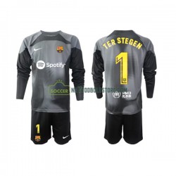FC Barcelona Trøje Ter Stegen 1 Målmand Børn Udebane Fodboldsæt 2022-2023 Langærmet