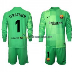 FC Barcelona Trøje Målmand Ter Stegen 1 Børn 3 Valg Fodboldsæt 2021-2022 Langærmet 
