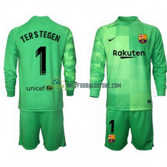 FC Barcelona Trøje Målmand Ter Stegen 1 Børn 3 Valg Fodboldsæt 2021-2022 Langærmet 