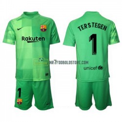 FC Barcelona Trøje Målmand Ter Stegen 1 Børn 3 Valg Fodboldsæt 2021-2022 Kortærmet 