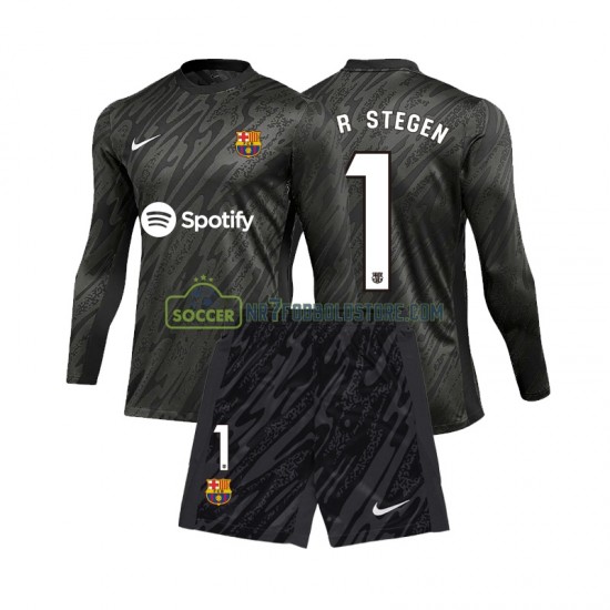 FC Barcelona Trøje Ter Stegen 1 Målmand Børn 3. Valg Fodboldsæt 2024-2025 Langærmet