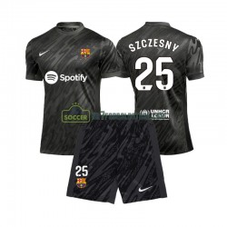 FC Barcelona Trøje Wojciech Szczesny 25 Målmand Børn Udebane Fodboldsæt 2024-2025 Kortærmet