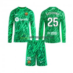 FC Barcelona Trøje Wojciech Szczesny 25 Målmand Børn Hjemmebane Fodboldsæt 2024-2025 Langærmet