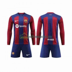 FC Barcelona Trøje Børn Hjemmebane Fodboldsæt 2023-2024 Langærmet