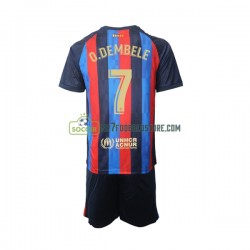 FC Barcelona Trøje Ousmane Dembele 7 Børn Hjemmebane Fodboldsæt 2022-2023 Kortærmet