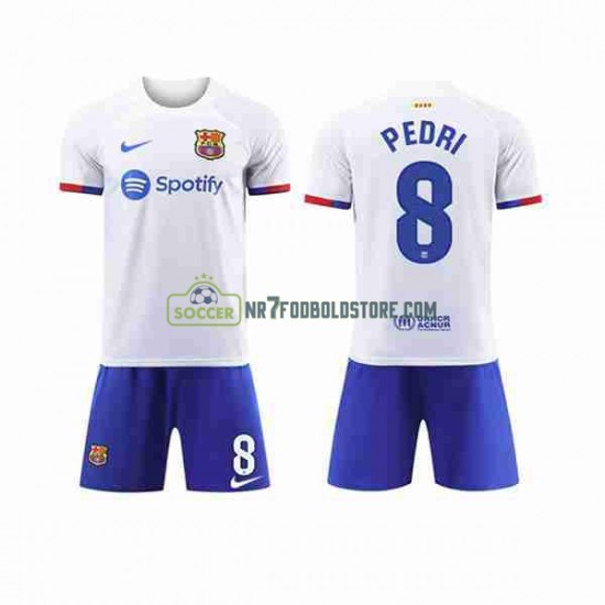 FC Barcelona Trøje Pedri 8 Børn Udebane Fodboldsæt 2023-2024 Kortærmet