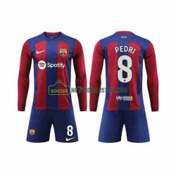 FC Barcelona Trøje Pedri 8 Børn Hjemmebane Fodboldsæt 2023-2024 Langærmet