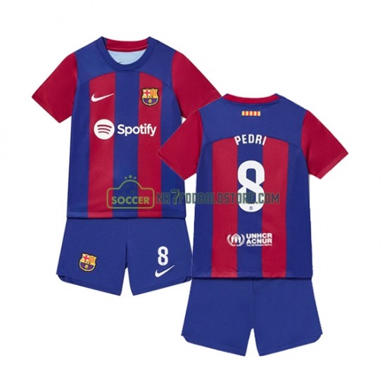 FC Barcelona Trøje Pedri 8 Børn Hjemmebane Fodboldsæt 2023-2024 Kortærmet