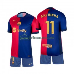 FC Barcelona Trøje Raphinha 11 Børn Hjemmebane Fodboldsæt 2024-2025 Kortærmet
