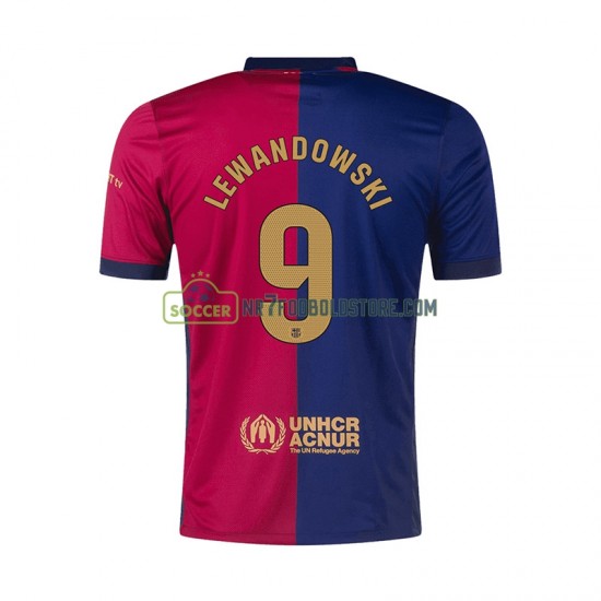FC Barcelona Trøje Robert Lewandowski 9 Mænd Hjemmebane Fodboldsæt 2024-2025 Kortærmet