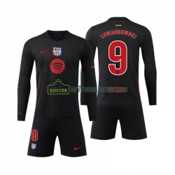 FC Barcelona Trøje Robert Lewandowski 9 Børn Udebane Fodboldsæt 2024-2025 Langærmet
