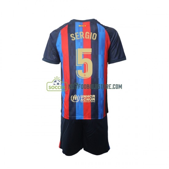 FC Barcelona Trøje Sergio Busquets 5 Børn Hjemmebane Fodboldsæt 2022-2023 Kortærmet