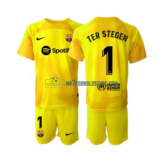 FC Barcelona Trøje Ter Stegen 1 Målmand Børn 4. Valg Fodboldsæt 2022-2023 Kortærmet