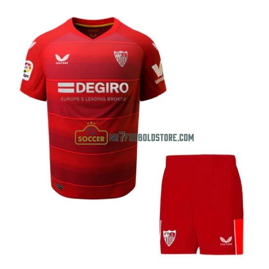Sevilla FC Trøje Børn Udebane Fodboldsæt 2022-2023 Kortærmet