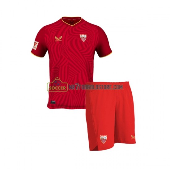Sevilla FC Trøje Børn Udebane Fodboldsæt 2023-2024 Kortærmet
