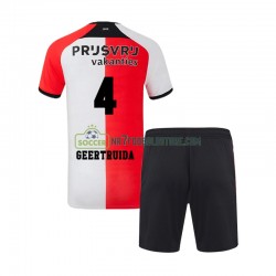 Feyenoord Rotterdam Trøje Lutsharel Geertruida 4 Børn Hjemmebane Fodboldsæt 2024-2025 Kortærmet