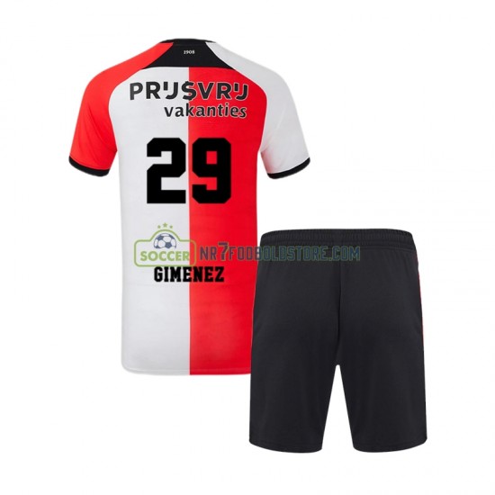 Feyenoord Rotterdam Trøje Santiago Gimenez 29 Børn Hjemmebane Fodboldsæt 2024-2025 Kortærmet