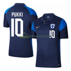 Finland Trøje Teemu Pukki 10 Udebane Fodboldsæt Euro 2020 Kortærmet