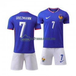Frankrig Trøje Antoine Griezmann 7 Børn Hjemmebane Fodboldsæt Euro 2024 Kortærmet