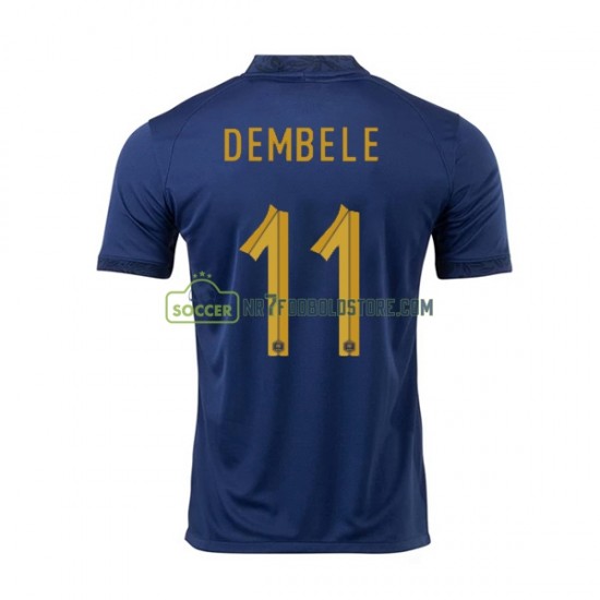 Frankrig Trøje Dembele 11 Mænd Hjemmebane Fodboldsæt VM i fodbold 2022 Kortærmet