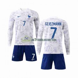 Frankrig Trøje Griezmann 7 Børn Udebane Fodboldsæt VM i fodbold 2022 Langærmet